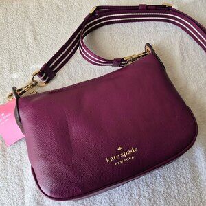 Kate Spade Plum Pebbled Leather Crossbody – NWT